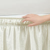 Ruched Ruffle Elastic Easy Wrap Around Bedskirt Ivory Single Queen/King/Cal King
