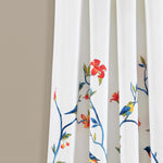 Neela Birds Room Darkening Window Curtain Panels White/Blue 52x84+2 Set