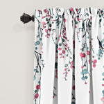 Mirabelle Watercolor Floral Room Darkening Window Curtain Panels Blue/Coral 52x95+2 Set