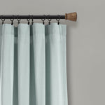 Linen Button Window Curtain Panels Single Blue/White 40X108