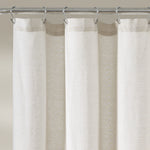 Linen Button Shower Curtain Black/White Single 72X72