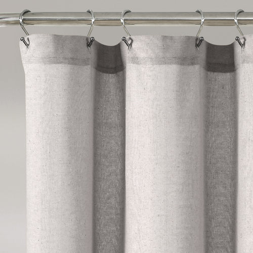 Linen Button Shower Curtain Gray/White 72X72