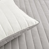 Soft Stripe All Season Quilt/Coverlet Light Gray/White 3Pc Set Full/Queen