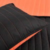 Soft Stripe All Season Quilt/Coverlet Black/Orange 2Pc Set Twin-XL