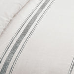 Farmhouse Stripe Cotton Duvet Cover Gray 3Pc Set Full/Queen