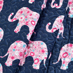Elephant Parade Sherpa Throw Navy/Pink Single 50X60
