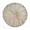 Round Pleated Soft Velvet Decorative Pillow Taupe Single 15" Diameter