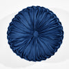  Round Pleated Soft Velvet Decorative Pillow Navy Single 15" Diameter