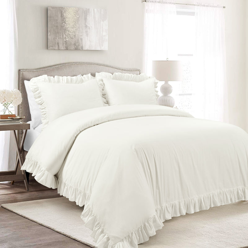 Reyna Cotton Duvet Cover White 3Pc Set King – Rustic Tuesday