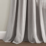 Linen Button Window Curtain Panels Single Gray 40X95