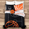 Basketball Game Quilt Black/Orange 5Pc Set Full/Queen