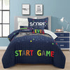 Video Games Quilt Navy/Multi 4Pc Set Twin