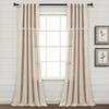 Ivy Tassel Faux Linen Window Curtain Panels Dark Linen 52X84 Set