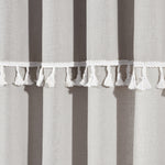 Ivy Tassel Faux Linen Window Curtain Panels Light Gray 52X84 Set