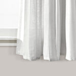 Linen Button Window Curtain Panels Single Blue/White 40X63