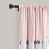 Linen Button Window Curtain Panels Single Blush/White 40X63