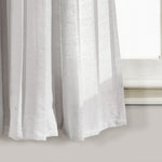 Linen Button Window Curtain Panels Single Gray/White 40X63