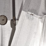 Linen Button Window Curtain Panels Single Gray/White 40X63
