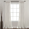Linen Button Pinched Pleat Window Curtain Panel Single Off White 40x84