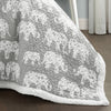 Elephant Parade Sherpa Blanket/Coverlet Soft Gray Single Twin