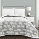 Elephant Parade Sherpa Blanket/Coverlet Soft Gray Single Twin
