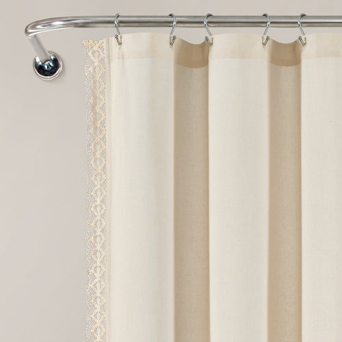 Rosalie Shower Curtain Ivory Single 72X72
