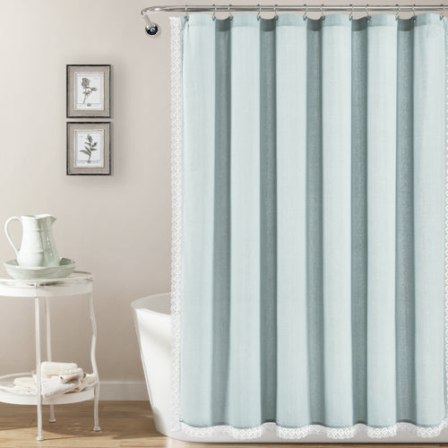 Rosalie Shower Curtain Blue Single 72x72