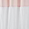 Tulle Skirt Colorblock Shower Curtain Blush/White 72x72