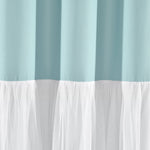 Tulle Skirt Colorblock Shower Curtain Spa Blue/White 72x72