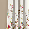Neela Birds Room Darkening Window Curtain Panels Ivory/Brown 52x84+2 Set
