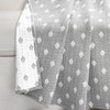 Hygge Kantha Pick Stitch Yarn Dyed Cotton Jacquard Throw Gray/Off White Single 50x60