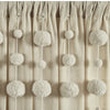 Boho Pom Pom Tassel Linen Window Curtain Panel Dark Linen Single 52x84