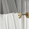 Linen Button Window Curtain Panels Single Dark Gray/White 40X95