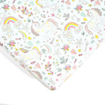 Unicorn Heart Rainbow Micro Mink Fitted Crib Sheet Multi 2Pk 28x52x9