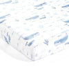 Seaside Micro Mink Fitted Crib Sheet Blue 2Pk 28x52x9