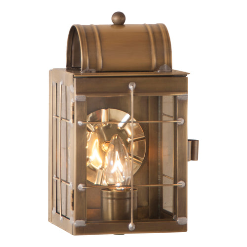 Small Wall Lantern in Weathered Brass
