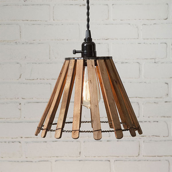 Wood Slat Pendant Light – Rustic Tuesday