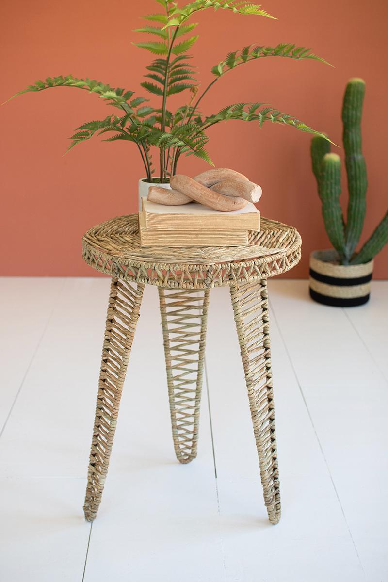 WOVEN SEAGRASS SIDE TABLE