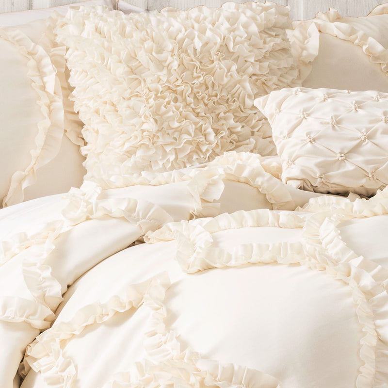 Avon Comforter Ivory 3Pc  Set Queen