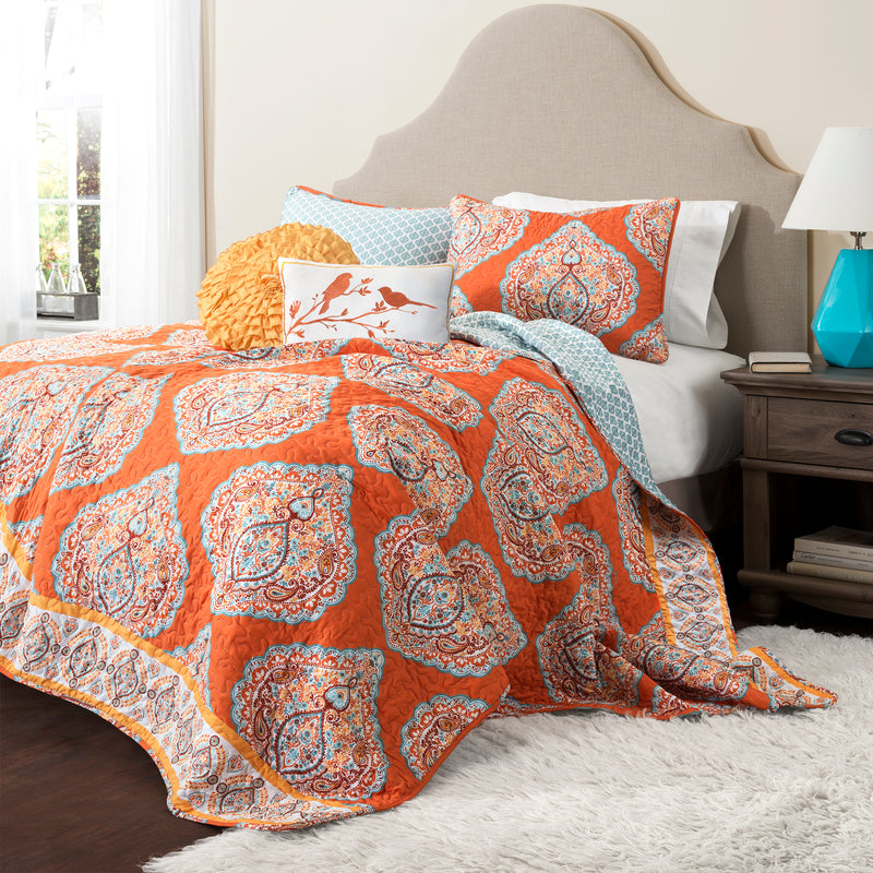 Harley Quilt Tangerine 5pc Set Full/Queen – Rustic Tuesday