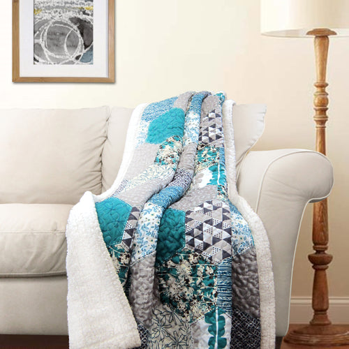 Briley Throw Turquoise Sherpa