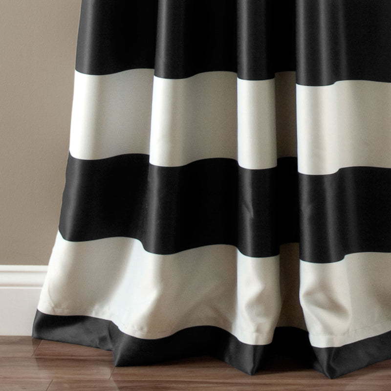 Stripe Blackout Taupe Window Curtain Set 52x84