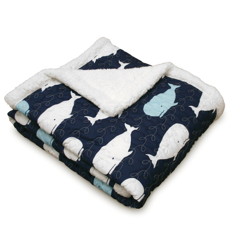 Whale Throw Navy Sherpa