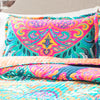 Boho Chic Quilt Turquoise/Navy 3Pc Set Full/Queen