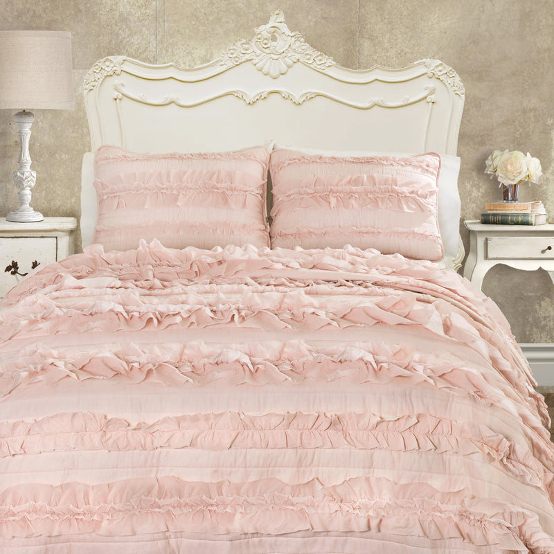 Belle Quilt Pink Blush 3Pc Set Full/Queen