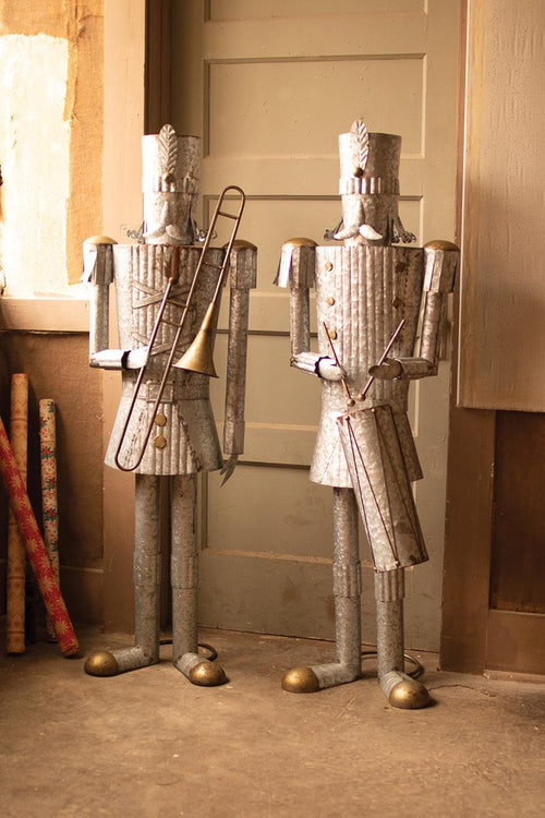 SET OF TWO LIFE SIZE TIN CHRISTMAS SOLDIERS
