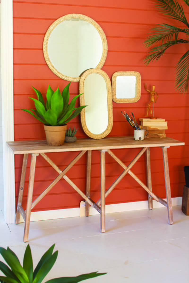 SET OF THREE SEAGRASS MIRRORS