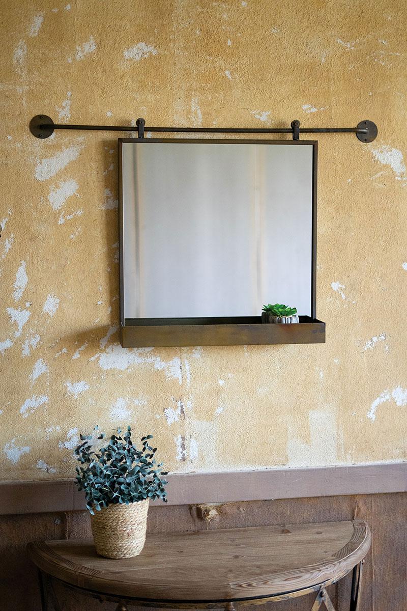 ROLLING WALL MIRROR WITH TRAY