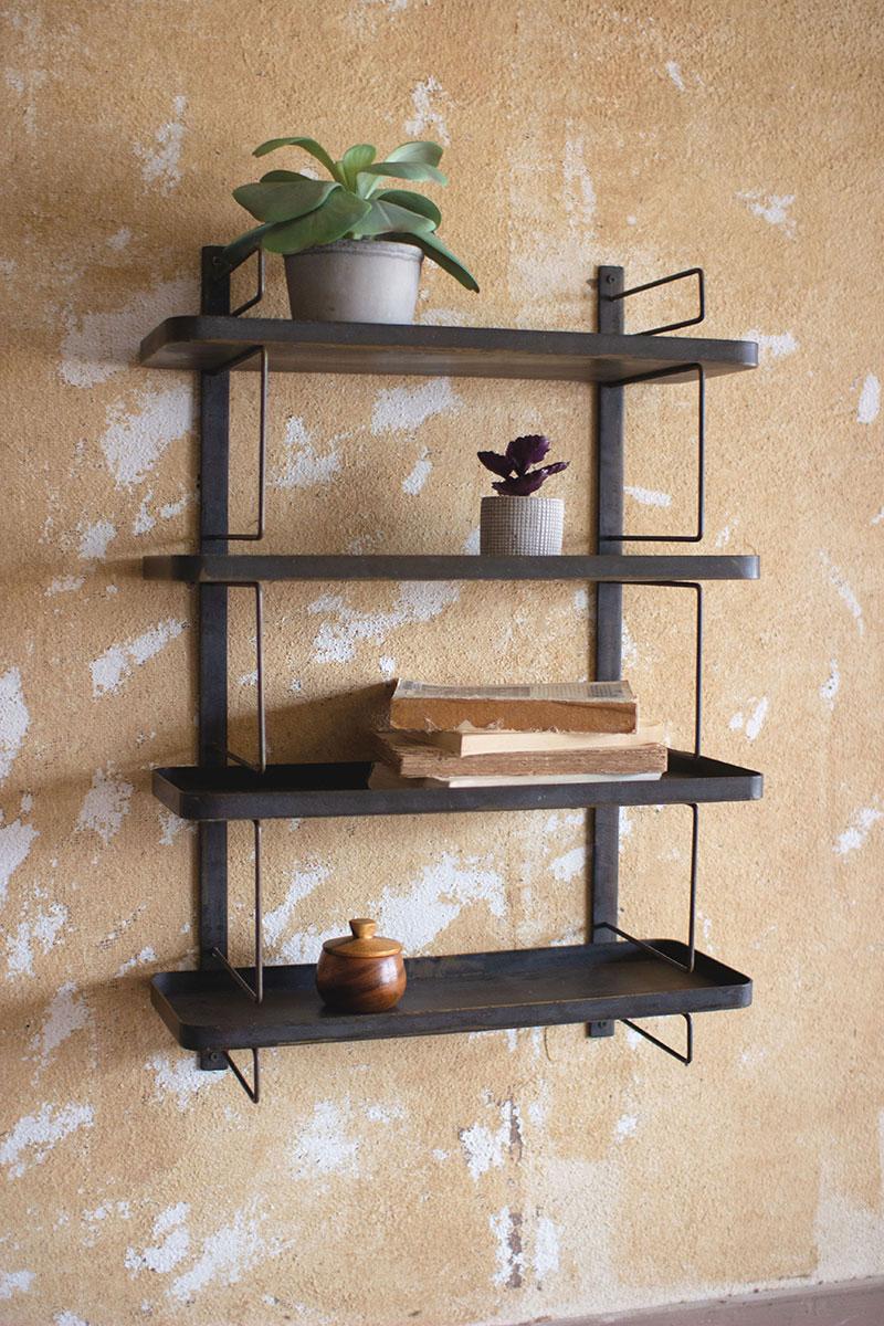 METAL WALL UNIT WITH 4 SHELVES