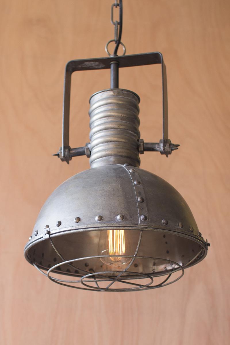 METAL WAREHOUSE PENDANT WITH CAGE